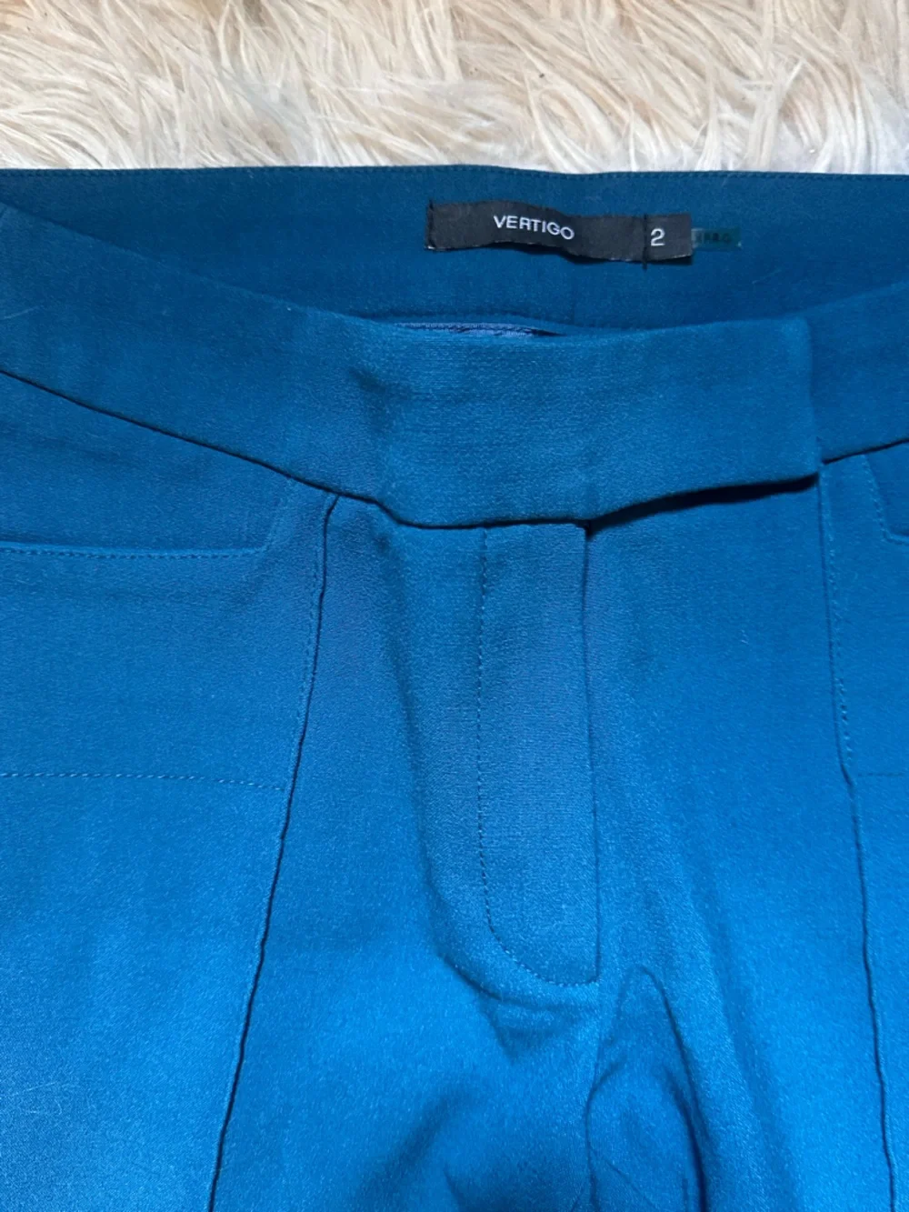 Vertigo Teal Stretch Ponte Flare Pants - Picture 2 of 5